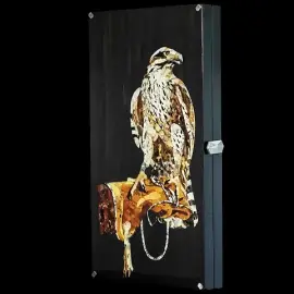 Нарды из морёного дуба и янтаря "Соколиная охота" коллекции "Классика" Нарды из морёного дуба и янтаря "Соколиная охота" коллекции "Классика"